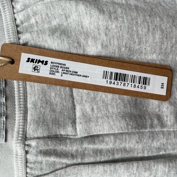 Skims Boyfriend Loose Boxer Light Heather Grey Small | NWT - Picture 8 of 16